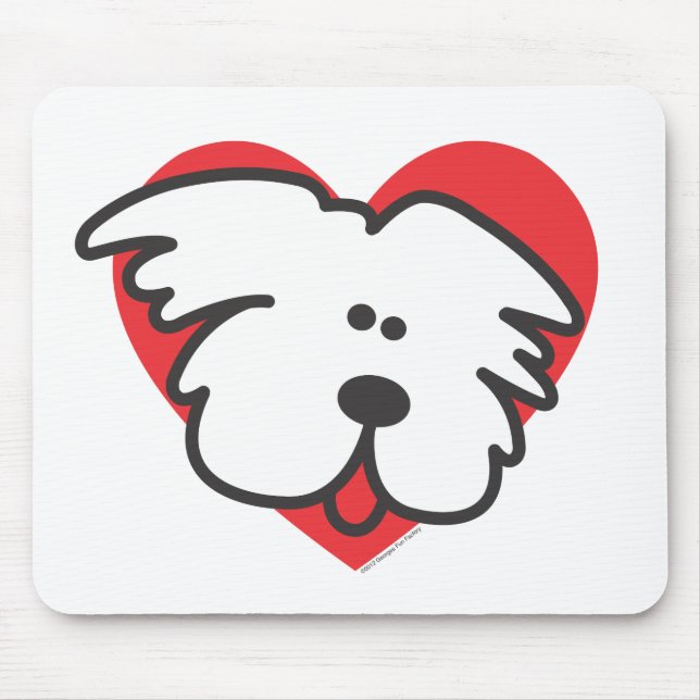 Mousepad Filhote de cachorro branco (Frente)