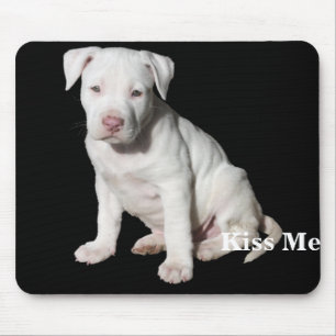 Mousepad Filhote de cachorro branco de Pitbull do bebê