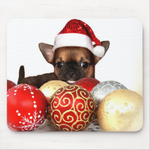 Mousepad Filhote de cachorro da chihuahua do Natal