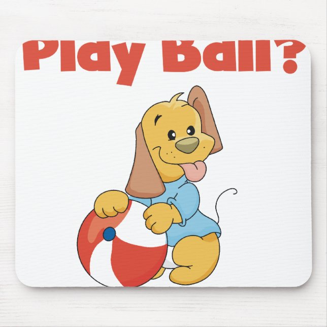 Mousepad Filhote de cachorro de Brown com bola (Frente)