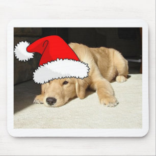 Mousepad Filhote de cachorro do Natal do golden retriever