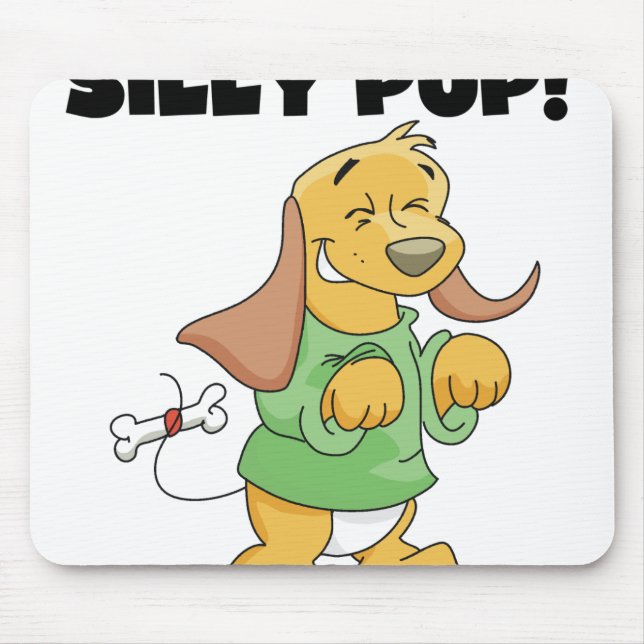 Mousepad Filhote de cachorro verde do bobo da camisa (Frente)