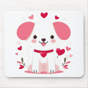 Mousepad Filhote de dia de os namorados branco