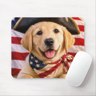 Mousepad Filhote de Labrador Retriever Vestindo um Chapéu T