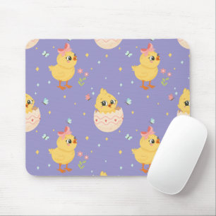 Mousepad Filhote de Páscoa Fofo com Padrão Sem Costura de L