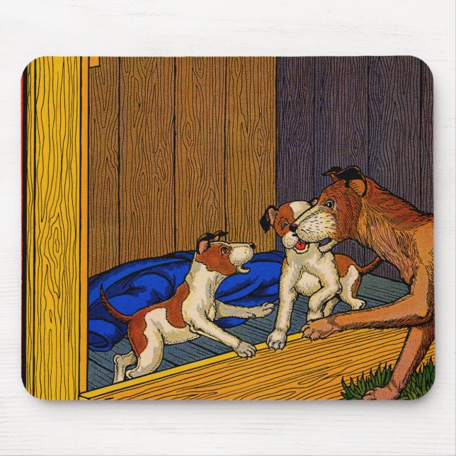 Mousepad Filhotes de arte escrita para crianças da década d (Frente)