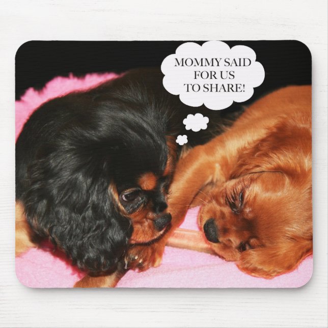 Mousepad Filhotes de Cavalier King Charles Spaniels (Frente)