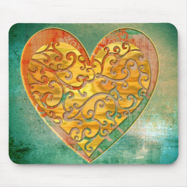 Mousepad Filigree Pop Art Heart (Frente)