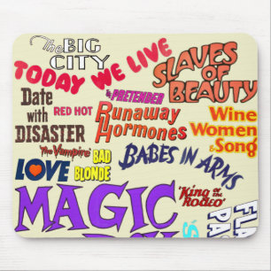 Mousepad Filme de vintage Citações Frases Texto Palavras
