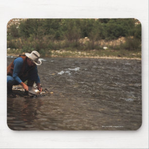Mousepad Filtração do homem para o ouro no South Platte