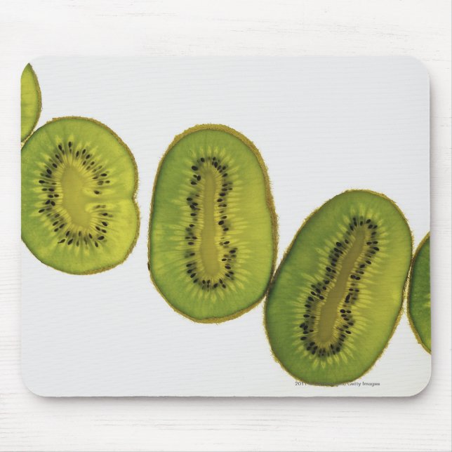 Mousepad Fim-acima de cinco fatias de fruta de quivi (Frente)