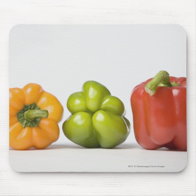 Mousepad Fim-acima de pimentas de sino em seguido (Frente)