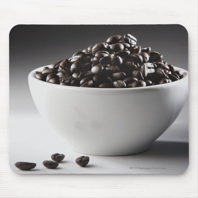 Mousepad Fim-acima de um cheio da bacia de feijões de café (Frente)
