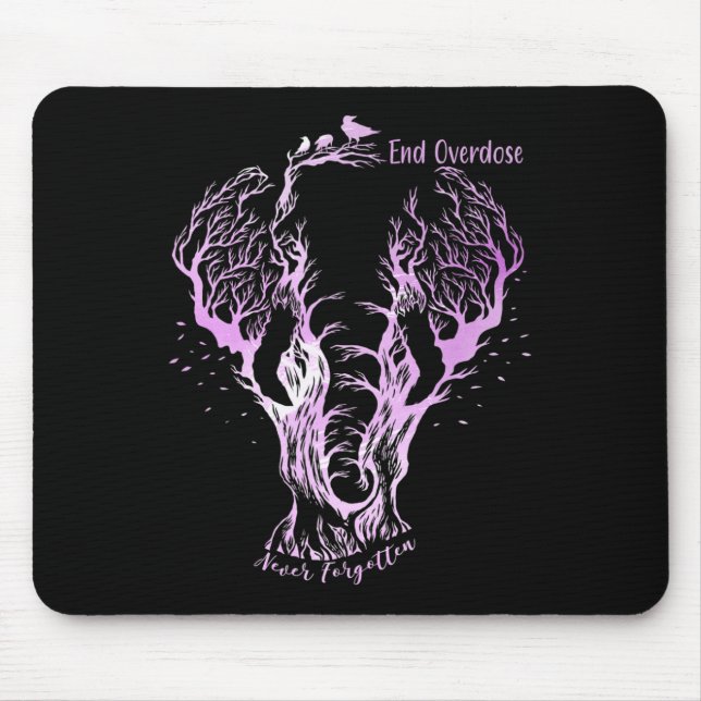 Mousepad Fim da Overdose Nunca Esqueça Arte de Linha Esboço (Frente)
