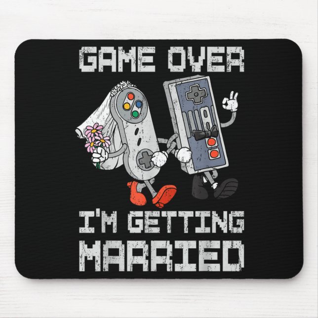 Mousepad Fim de jogo casando-se despedida de solteiro gamer (Frente)