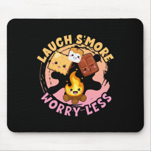 Mousepad Fim de semana de acampamento Rir Mais Preocupar Me