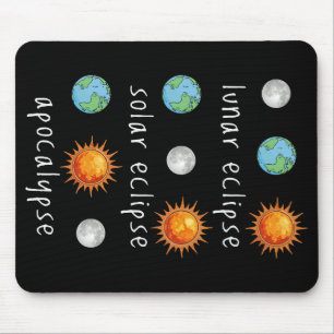 Mousepad Fim do Mundo Divertido Eclipse Lunar Solar