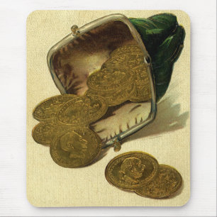 Mousepad Finanças Empresariais Antigas, Moeda de Ouro no Bo