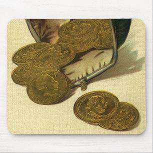 Mousepad Finanças Empresariais Antigas, Moeda de Ouro no Po