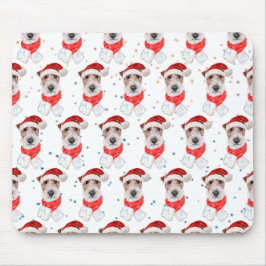 Mousepad Fio Fox Terrier Dog Raça Estrelas de Natal