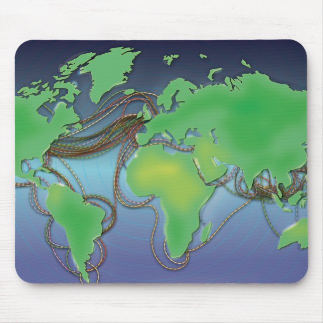 Mousepad Fios do mundo - Cabos submarinos (Frente)