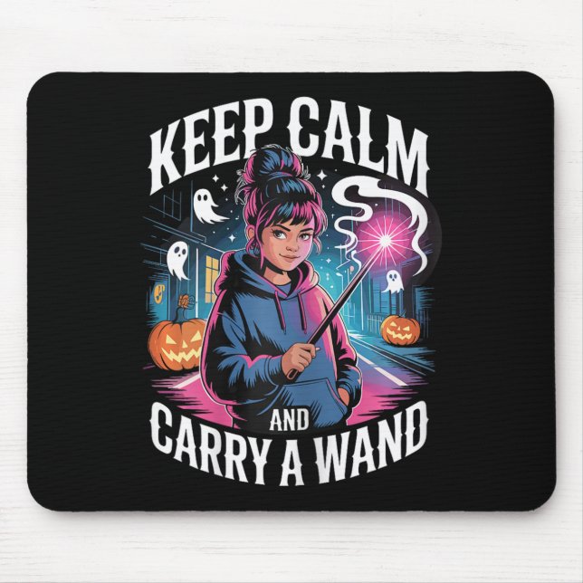 Mousepad Fique Calmo E Carregar De Uma Garota De Mão No Dia (Frente)