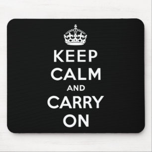 Mousepad Fique calmo e continue ligado (Design preto)