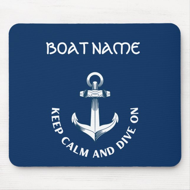 Mousepad Fique Calmo E Mergulhe, Anchor Marinho Azul (Frente)