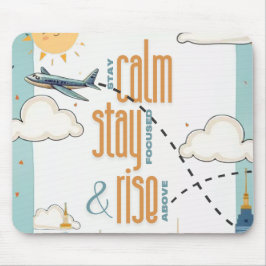 Mousepad Fique calmo, mantenha-se focado e suba acima do pe