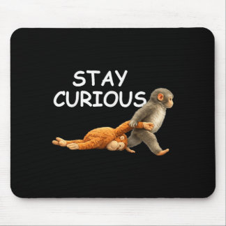 Mousepad Fique curioso macaco fofo lendo livro soco macaco