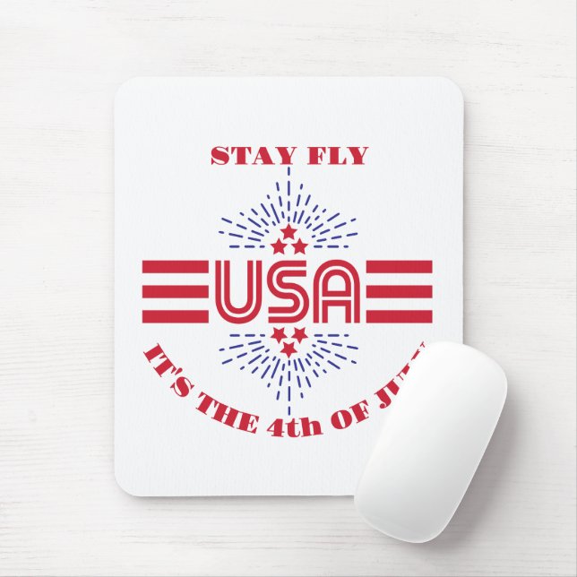 Mousepad Fique ligado é 4 de julho (Com mouse)