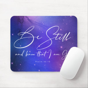 Mousepad Fique quieto e saiba que Bíblia de aquarela é cr