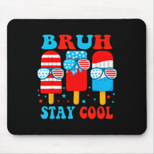 Mousepad Fiquem Legal 4 de julho Popsicle Boys Men Usa Flag