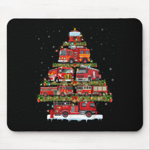 Mousepad Fire Truck Xmas Luzes Bombeiro Caminhão Chri
