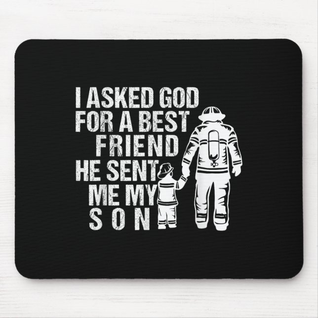 Mousepad Firefighter Dad Son Quote New Daddy Fireman Dad Fa (Frente)