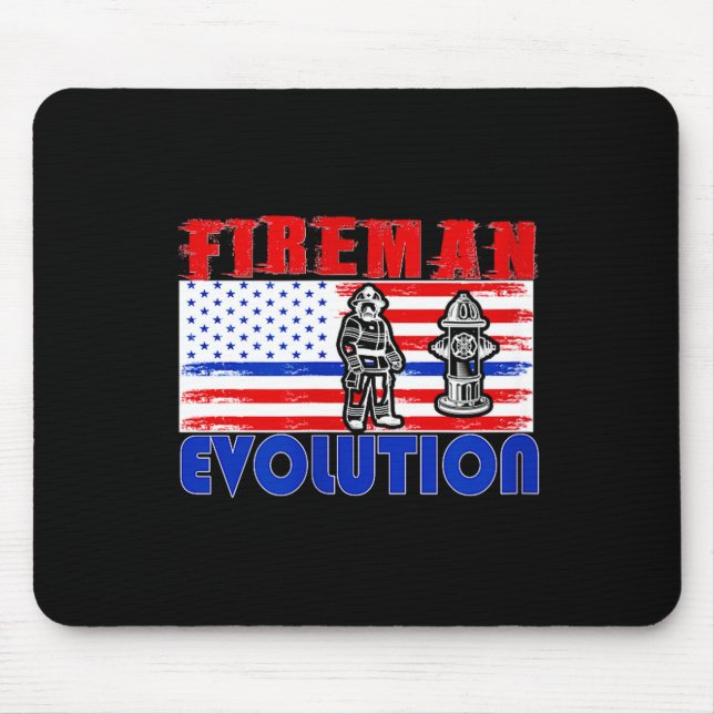 Mousepad Fireman Evolution Fireman Gift Proud Firefighter Q (Frente)