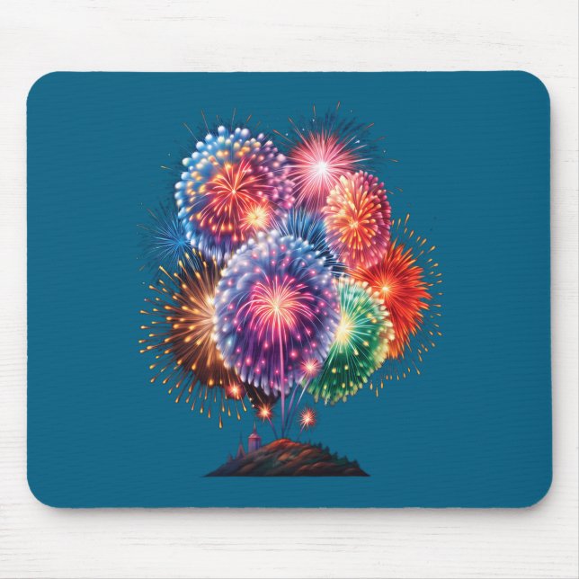 Mousepad Fireworks New Year's Eve Party Long Sleeve  (Frente)
