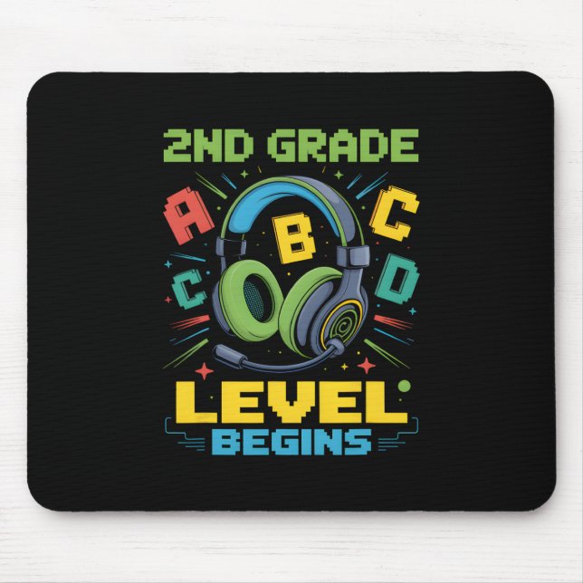 Mousepad First Day Of 2nd Grade Level Begins Shirt Gamer Bo (Frente)