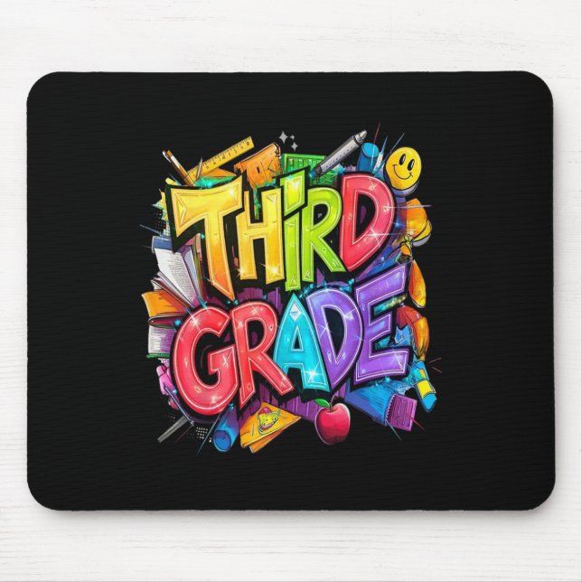 Mousepad First Day Of Third Grade Floral Bundle For Teacher (Frente)