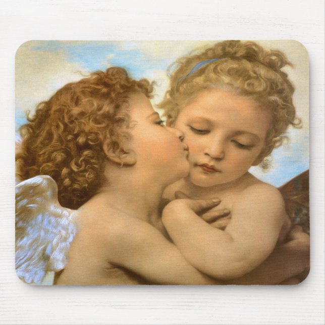 Mousepad First Kiss (detalhe de anjo), de Bouguereau (Frente)