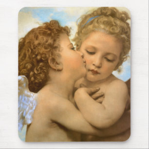 Mousepad First Kiss (detalhe de anjo), de Bouguereau