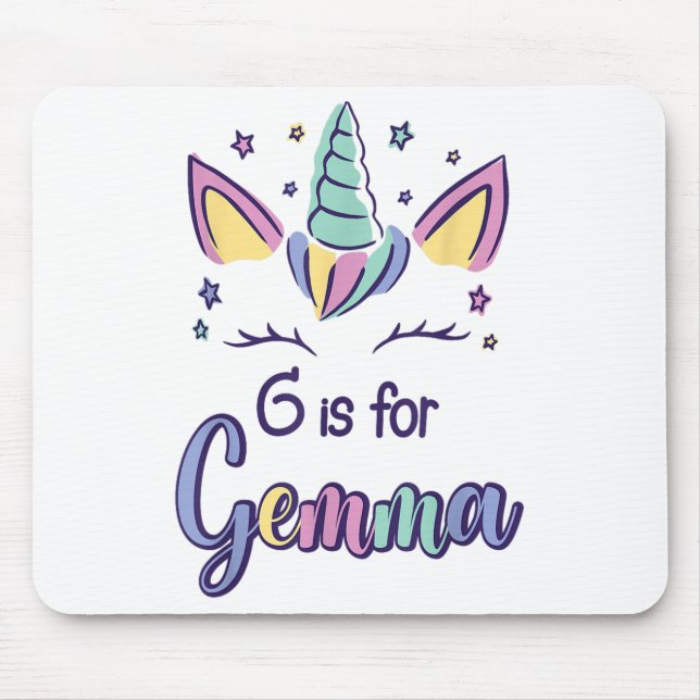 Mousepad First Name Gemma D G Is For Gemma  (Frente)
