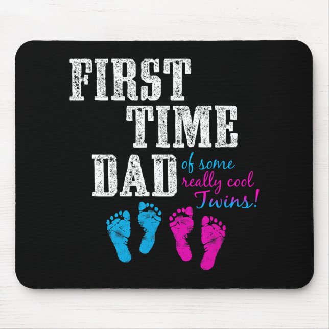 Mousepad First Time Dad, Daddy Of Bg Twins, Father's Day Gi (Frente)