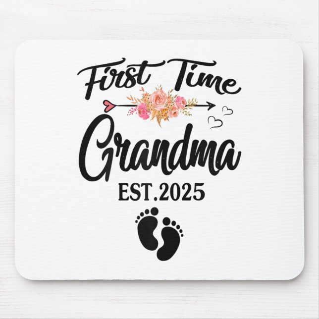 Mousepad First Time Grandma 2025 Mothers Day Promoted To Gr (Frente)