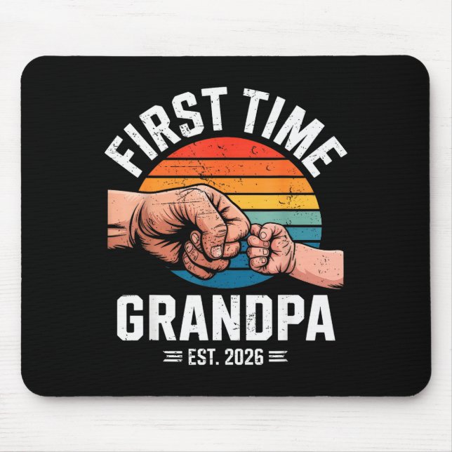 Mousepad First Time Grandpa Est 2026 Baby Announcement Grea (Frente)