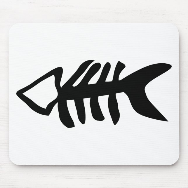Mousepad fishbones pretos dos peixes (Frente)