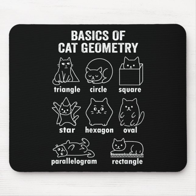 Mousepad Física Divertida Da Geometria Do Gato De Volta À M (Frente)