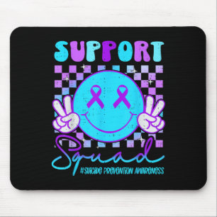 Mousepad Fita Azul e Roxa de Conscientização do Suicídio Su