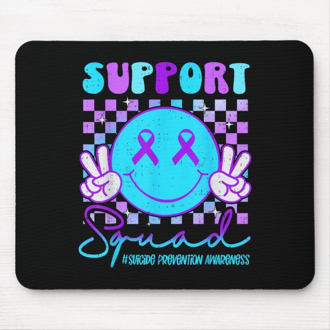 Mousepad Fita Azul e Roxa de Conscientização do Suicídio Su (Frente)