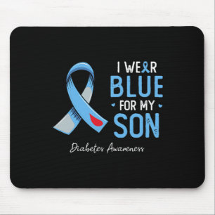 Mousepad Fita azul visto cinza azul para o diabetes do meu